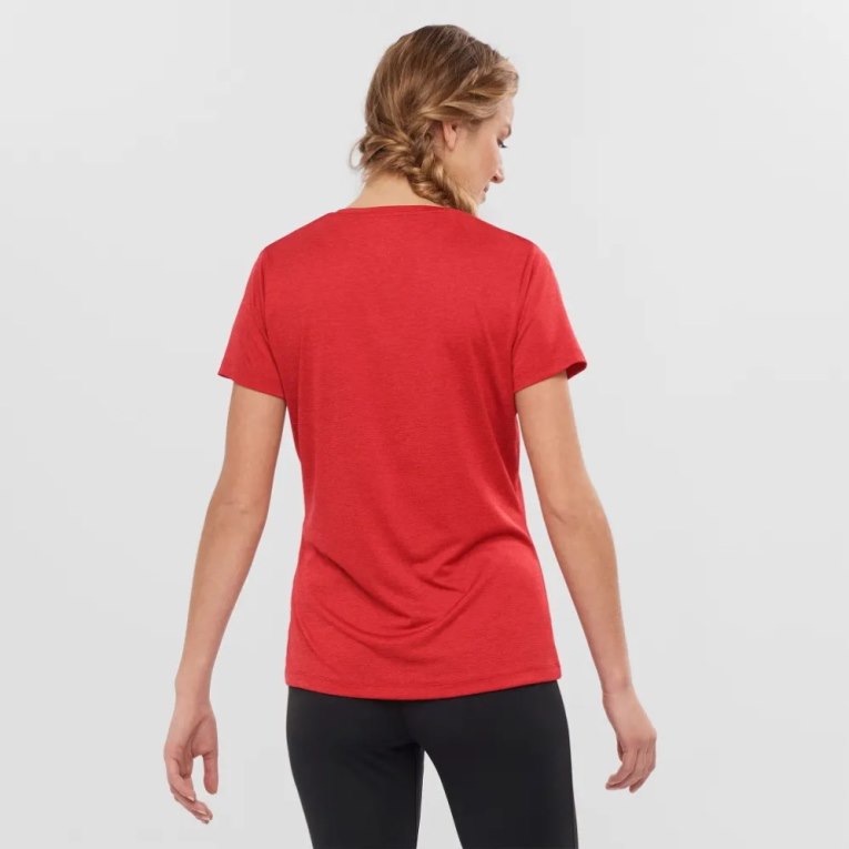 Camiseta Salomon Agile Corta Sleeve Mujer Rojos | MX TYWI728